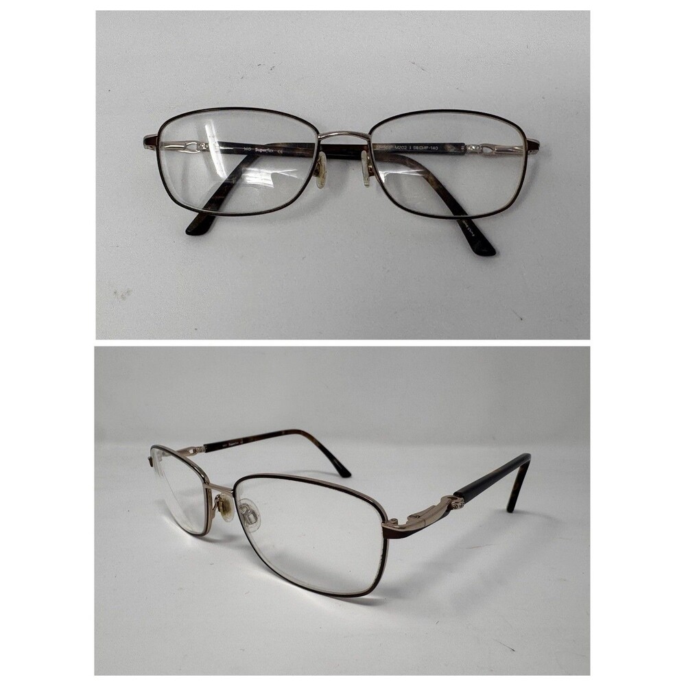 SuperFlex SF-558 Eyeglass Frames Only 56-17-140 Gold Brown Tortoise M202